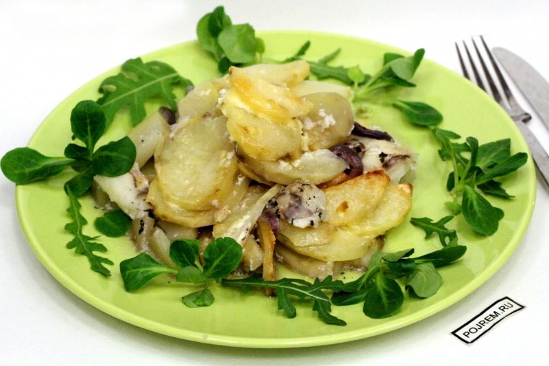 картофель с рыбой