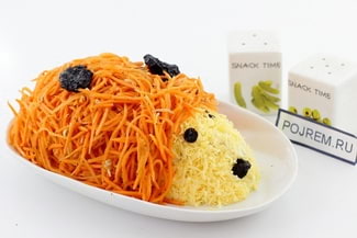 Салат «Ежик» с курицей и корейской морковкой