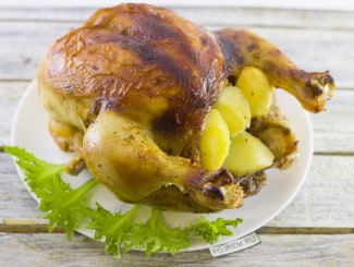 Курица фаршированная картошкой в духовке