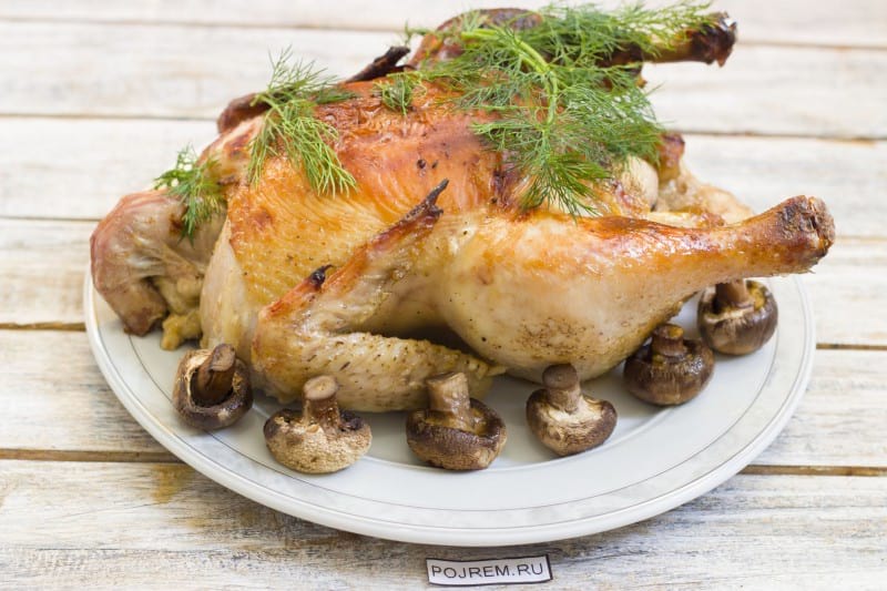 Курица в с картошкой и грибами в духовке рецепт с фото